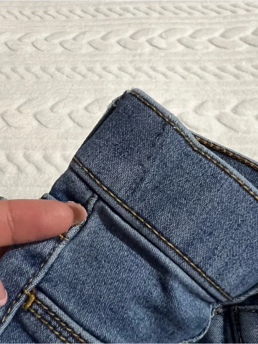 💗 Wonder Nation - Girls Blue Denim Jeans with Pink Floral Embroidery
